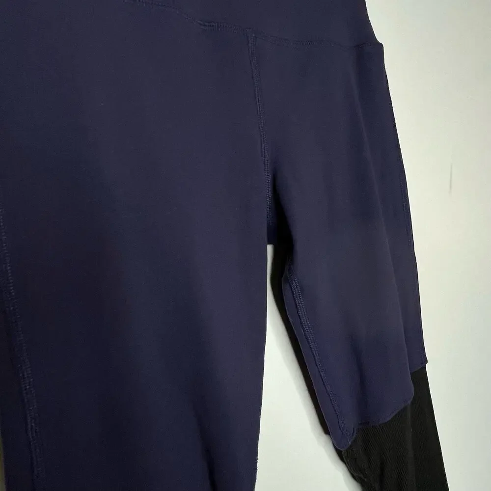 ALO Goddess Yoga Leggings Navy And Gray Size Small